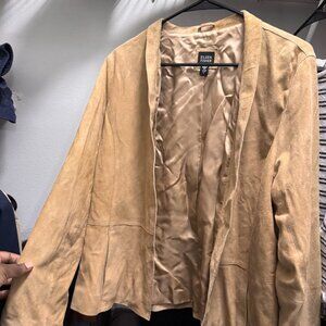 Eileen Fisher Goat Suede Blazer - L - Tan